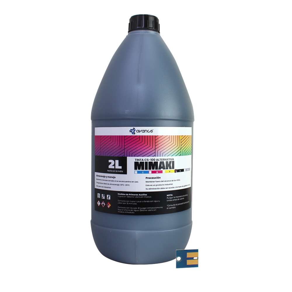 Tinta Solvente CS100 de Mimaki para SWJ320-EA - Botella de 2 Litros