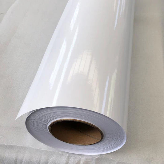 Vinilo Monomérico Blanco Brillante con Adhesivo Gris 0.10 mm 140gsm 1.37m x 50m