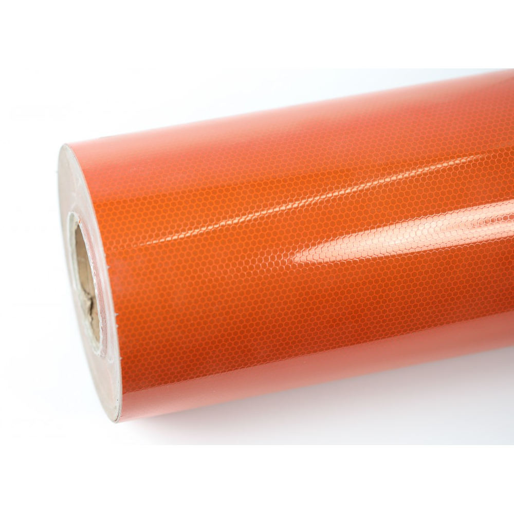 Vinil Reflectivo Naranja Honeycomb 1,24m x 50m